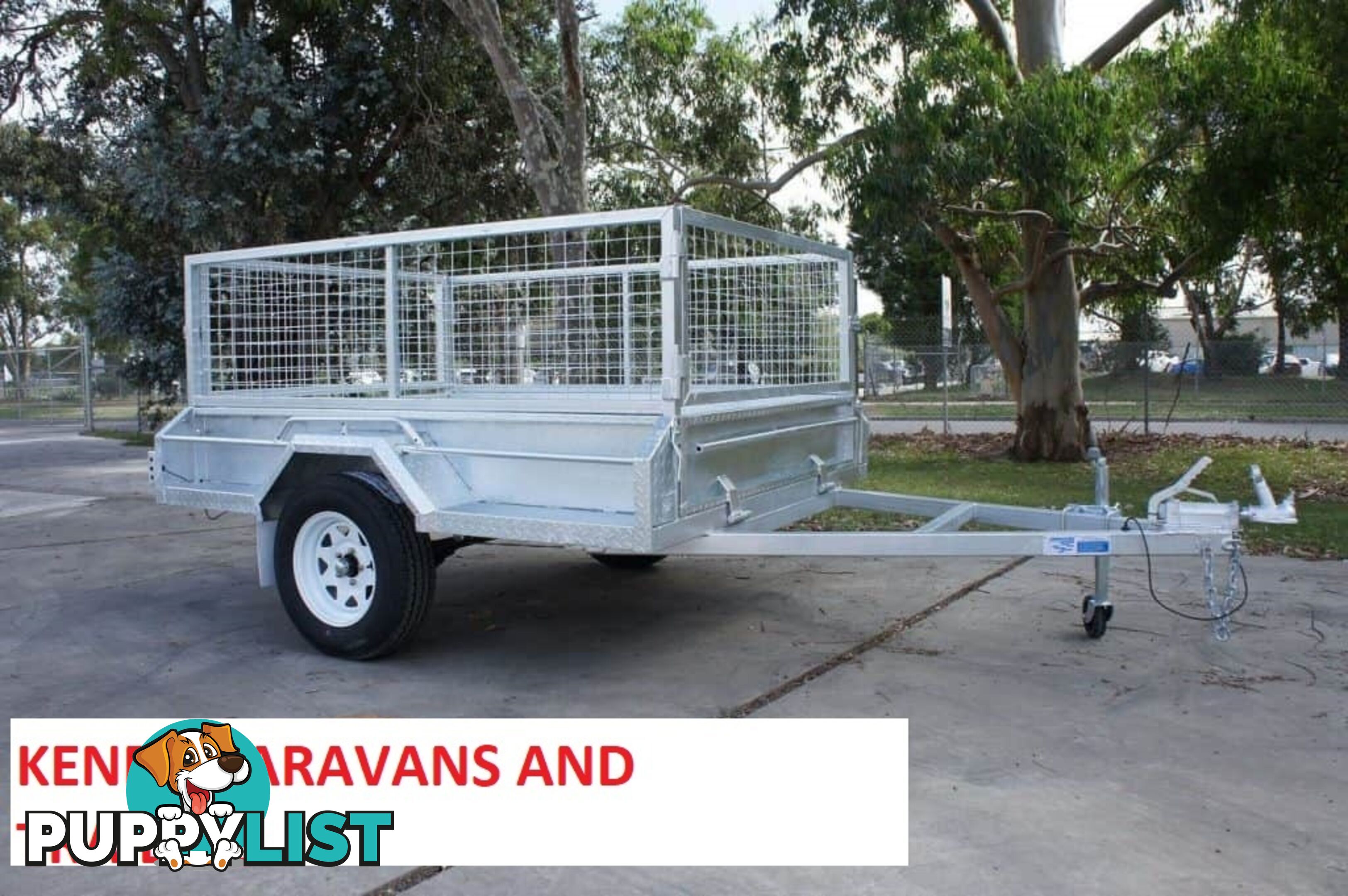 7x5 HEAVY DUTY HOT DIPPED GALVANISED SINGLE AXLE BRAKED BOX TRAILER WITH 600mm CAGE