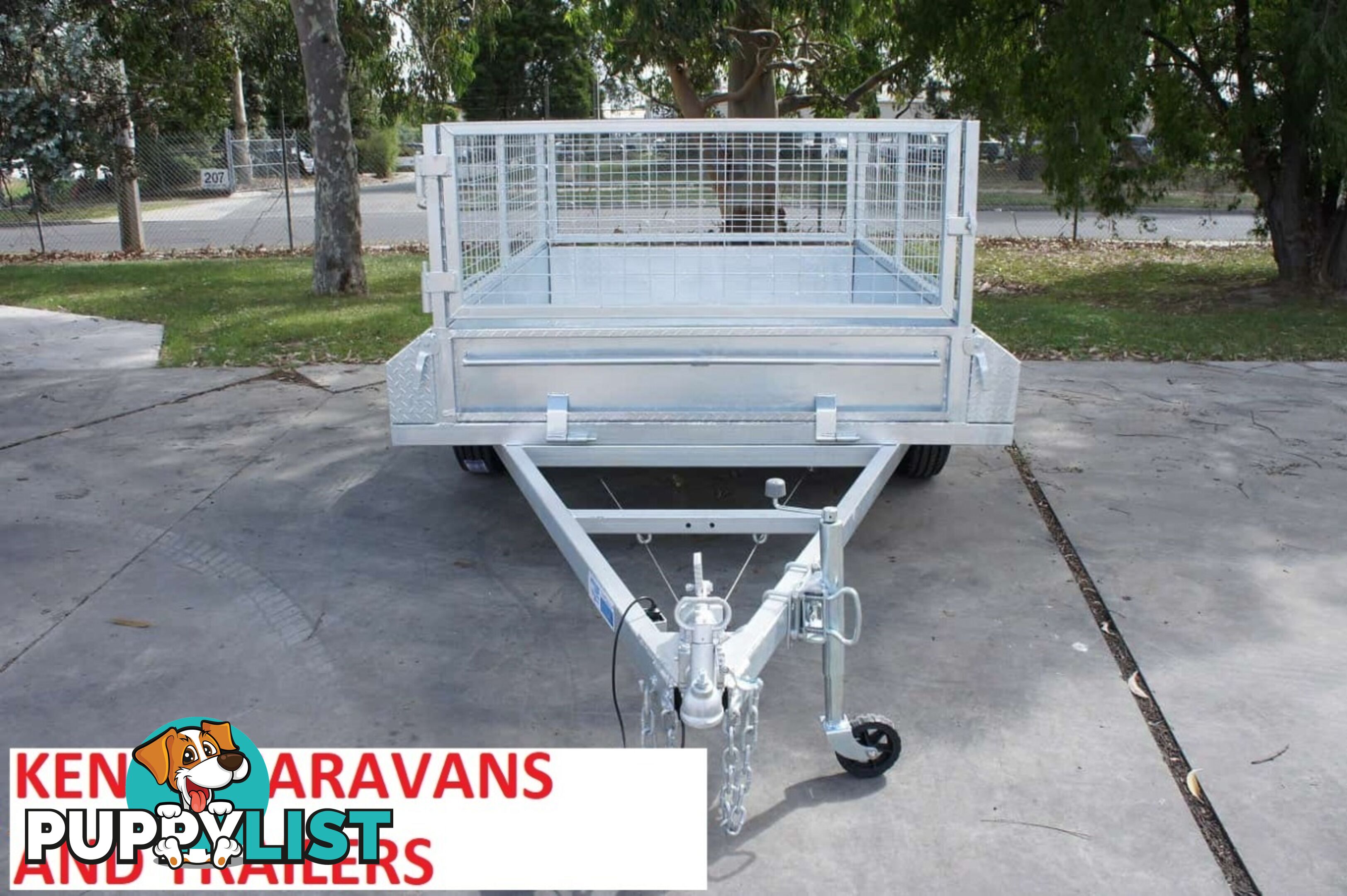 7x5 HEAVY DUTY HOT DIPPED GALVANISED SINGLE AXLE BRAKED BOX TRAILER WITH 600mm CAGE