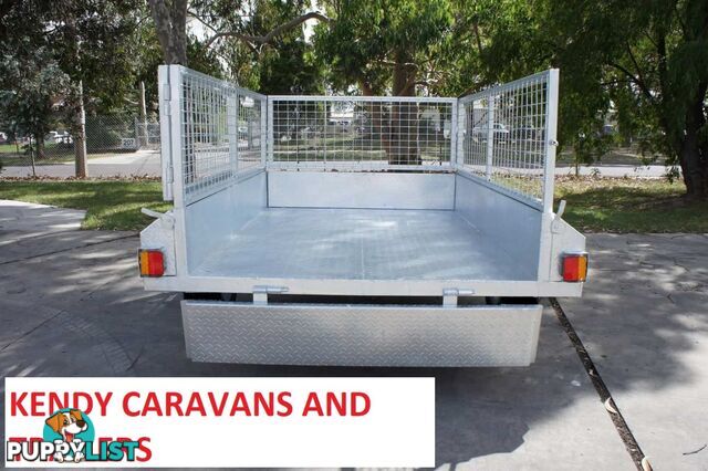 7x5 HEAVY DUTY HOT DIPPED GALVANISED SINGLE AXLE BRAKED BOX TRAILER WITH 600mm CAGE