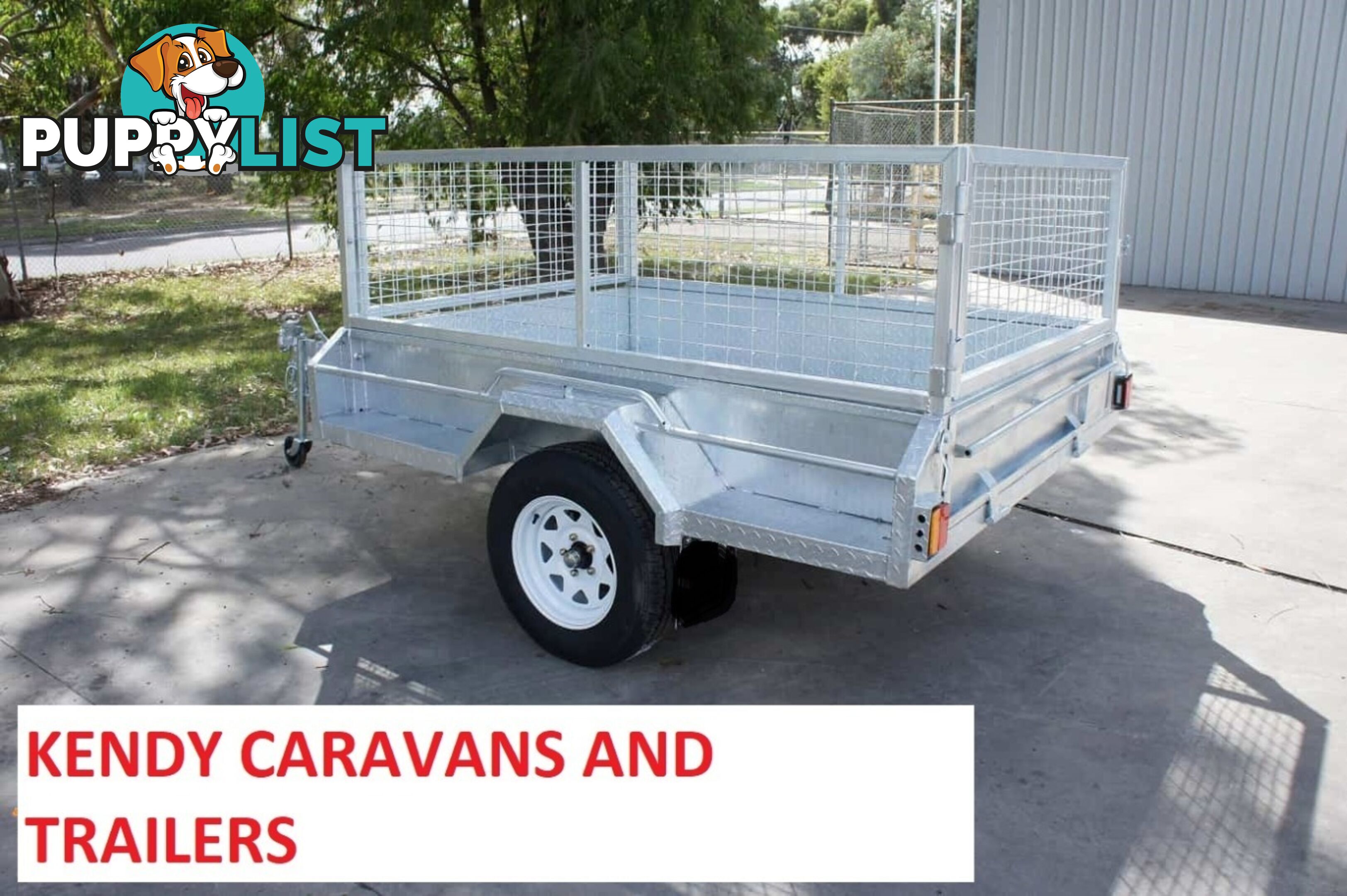 7x5 HEAVY DUTY HOT DIPPED GALVANISED SINGLE AXLE BRAKED BOX TRAILER WITH 600mm CAGE