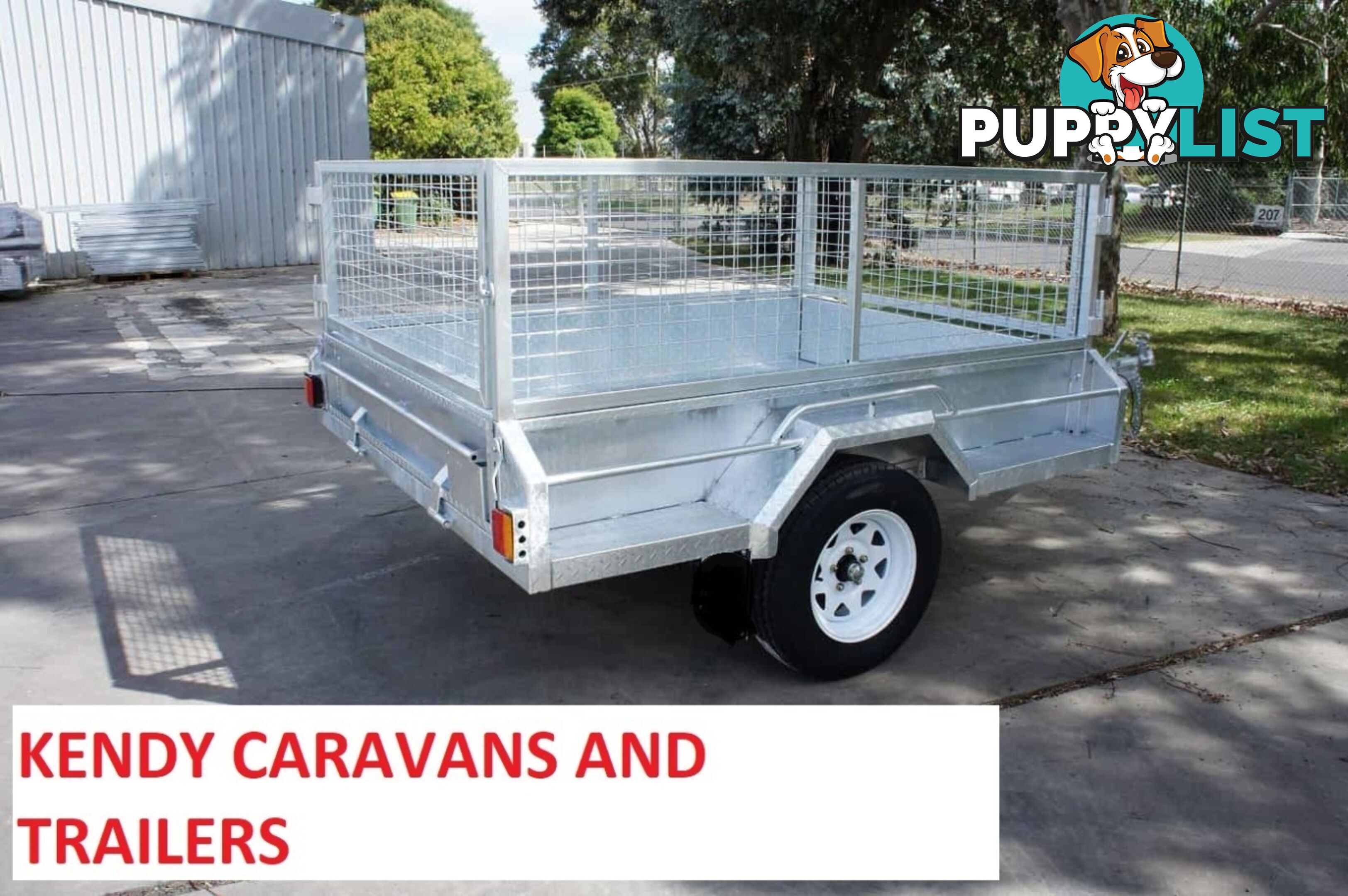 7x5 HEAVY DUTY HOT DIPPED GALVANISED SINGLE AXLE BRAKED BOX TRAILER WITH 600mm CAGE