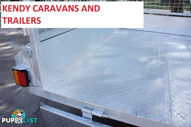 7x5 HEAVY DUTY HOT DIPPED GALVANISED SINGLE AXLE BRAKED BOX TRAILER WITH 600mm CAGE