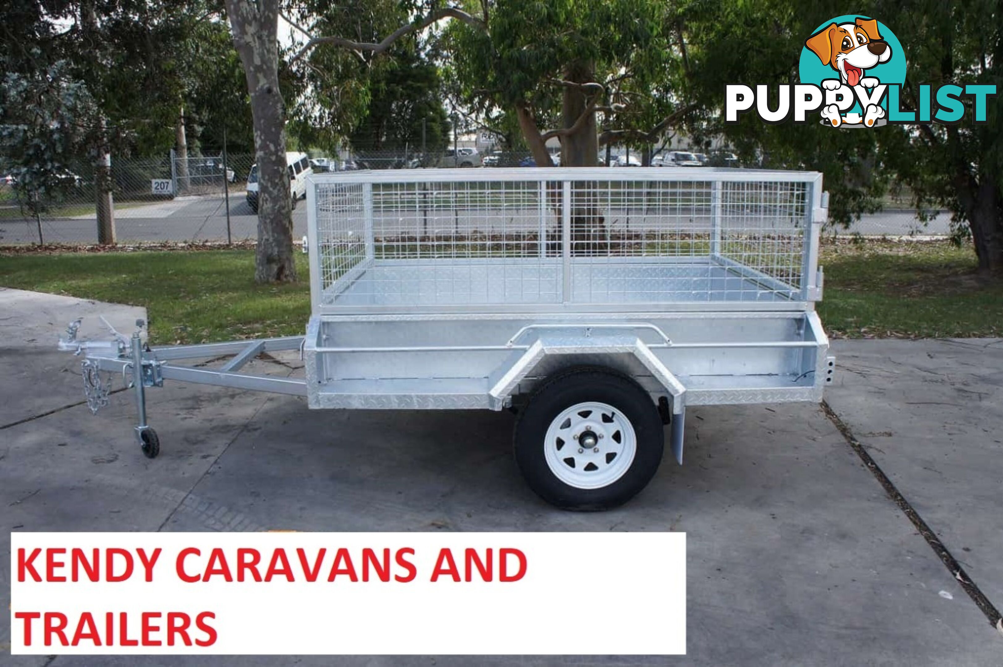 7x5 HEAVY DUTY HOT DIPPED GALVANISED SINGLE AXLE BRAKED BOX TRAILER WITH 600mm CAGE