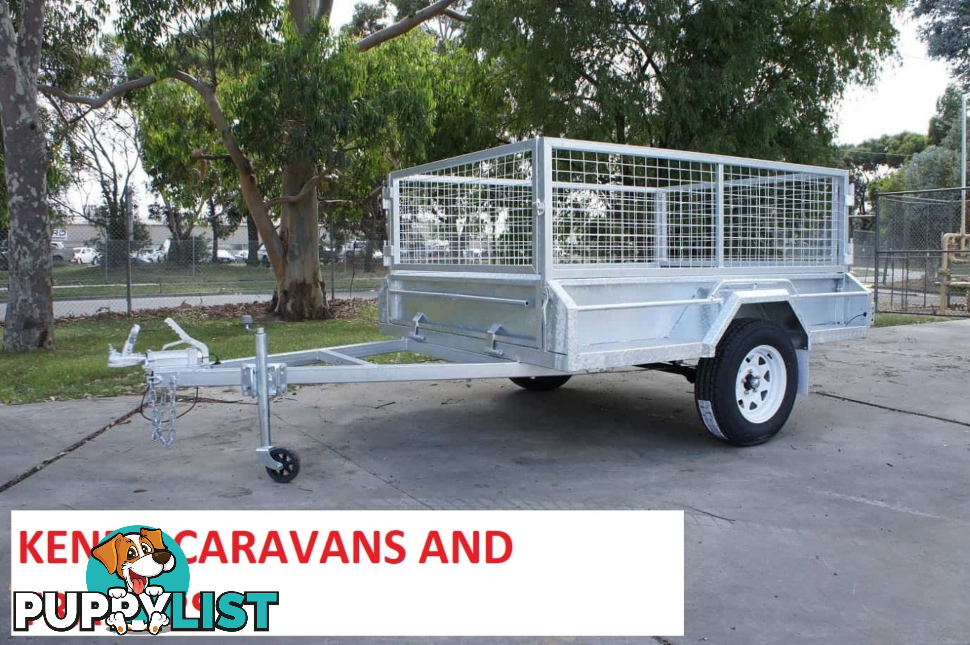 7x5 HEAVY DUTY HOT DIPPED GALVANISED SINGLE AXLE BRAKED BOX TRAILER WITH 600mm CAGE