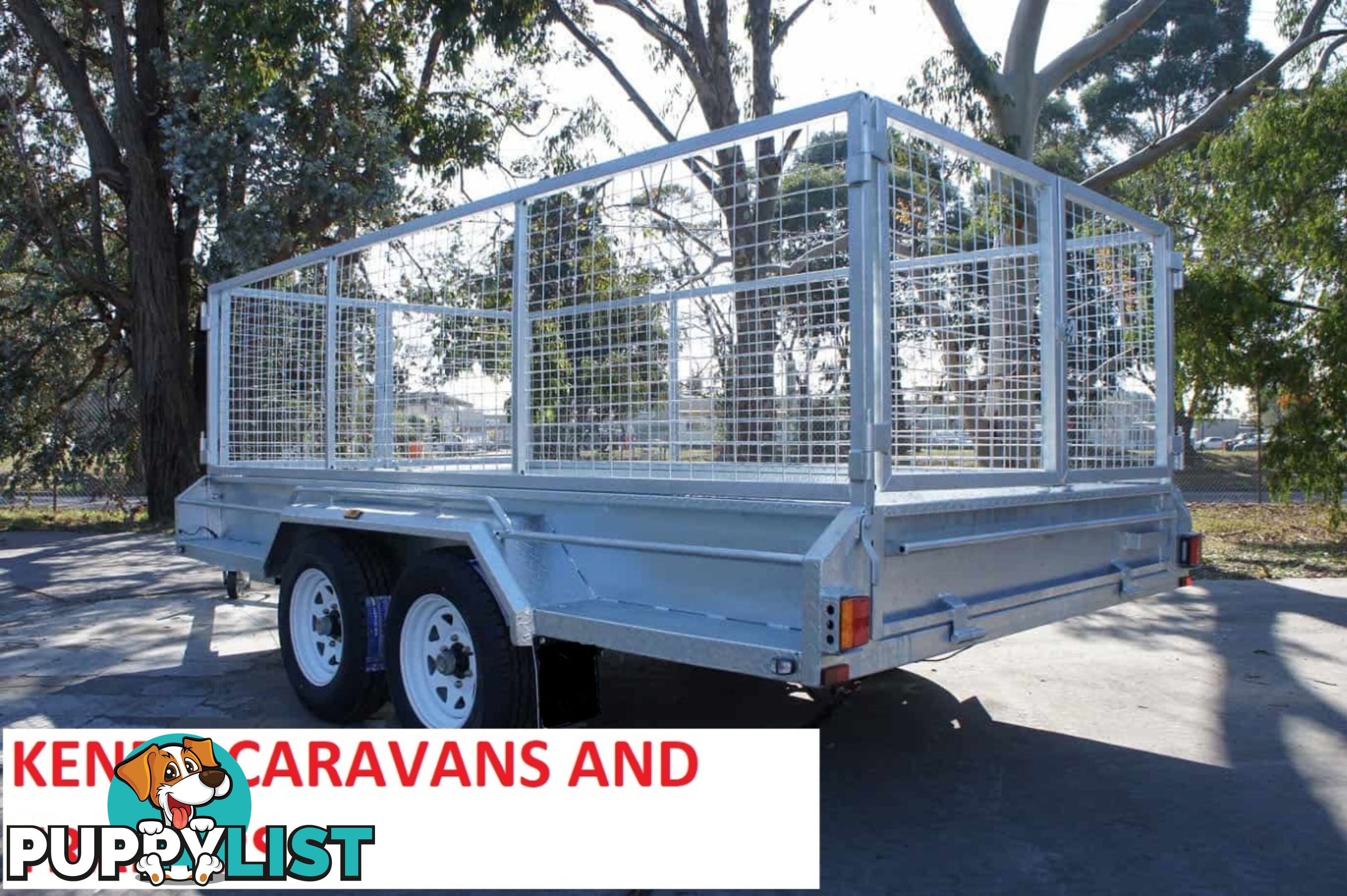 12 x 6 tandem axle (braked 3200kg) hot dipped galvanised H/duty box trailer with 900 mm cage