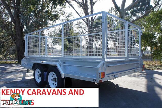 12 x 6 tandem axle (braked 3200kg) hot dipped galvanised H/duty box trailer with 900 mm cage