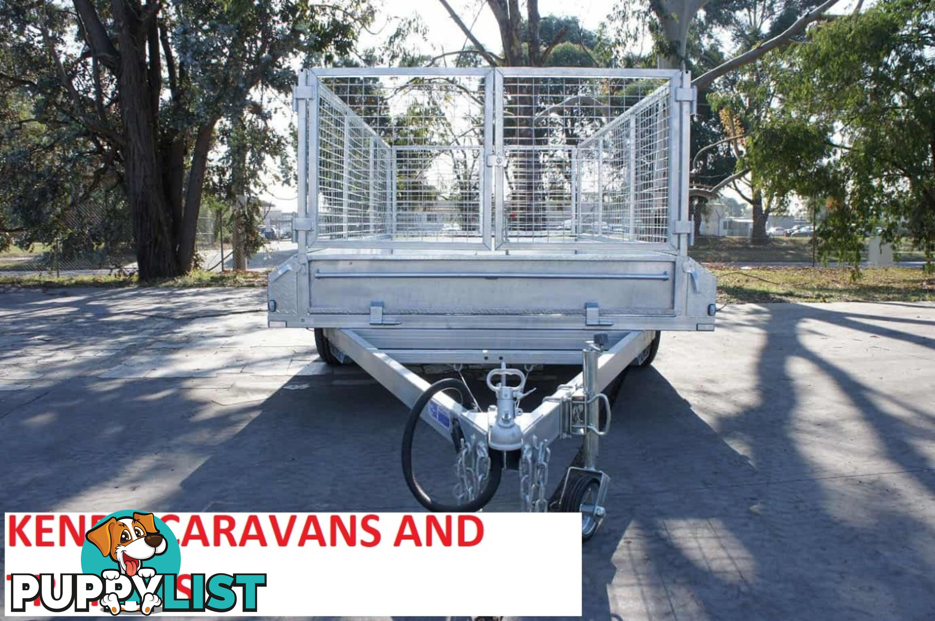 12 x 6 tandem axle (braked 3200kg) hot dipped galvanised H/duty box trailer with 900 mm cage