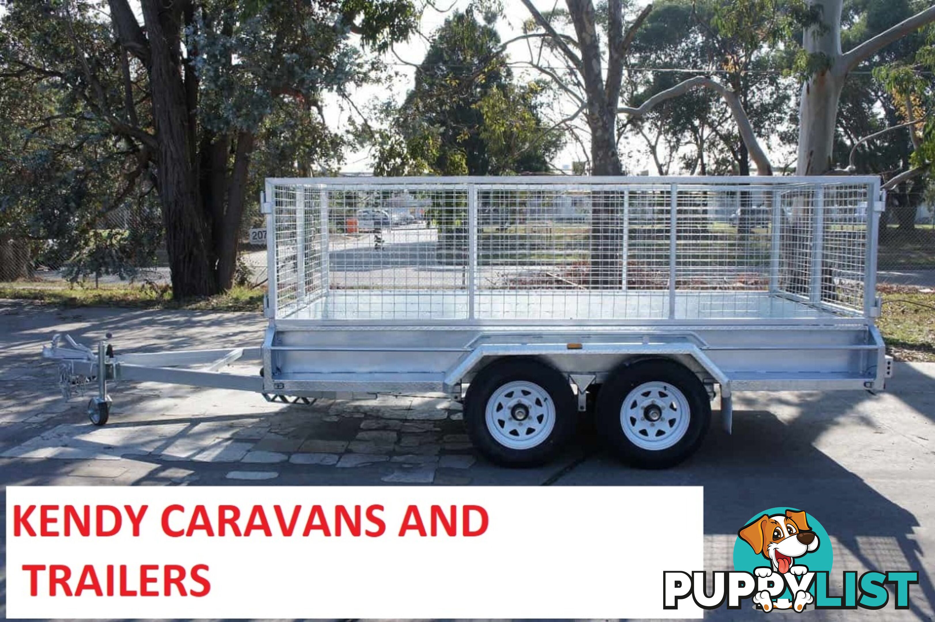 12 x 6 tandem axle (braked 3200kg) hot dipped galvanised H/duty box trailer with 900 mm cage