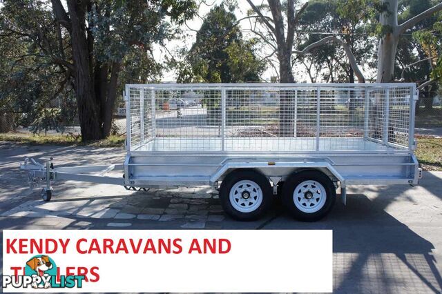 12 x 6 tandem axle (braked 3200kg) hot dipped galvanised H/duty box trailer with 900 mm cage