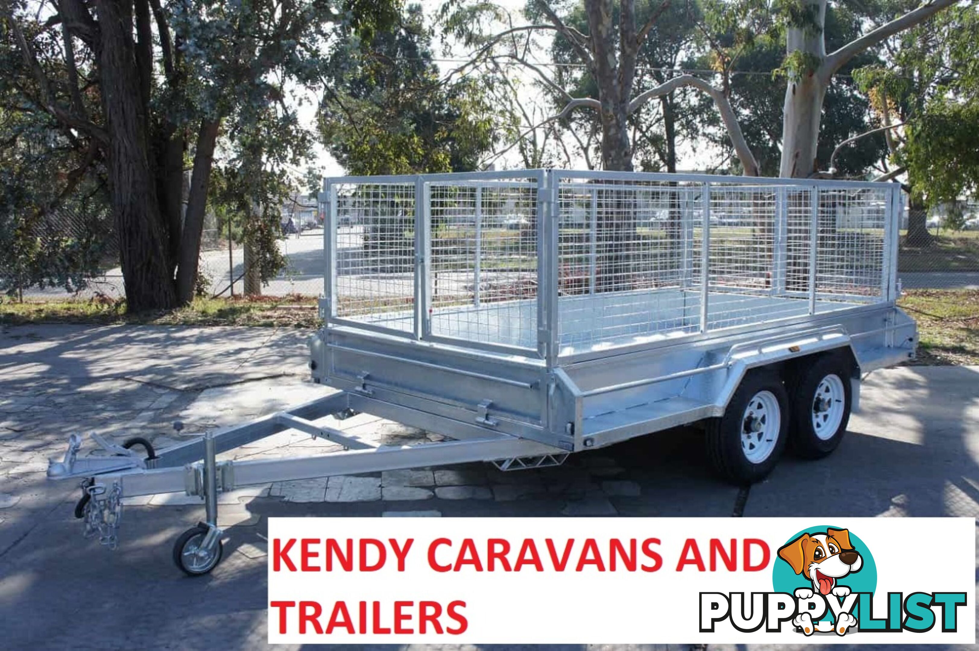 12 x 6 tandem axle (braked 3200kg) hot dipped galvanised H/duty box trailer with 900 mm cage