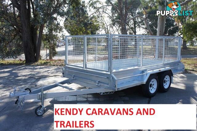 12 x 6 tandem axle (braked 3200kg) hot dipped galvanised H/duty box trailer with 900 mm cage