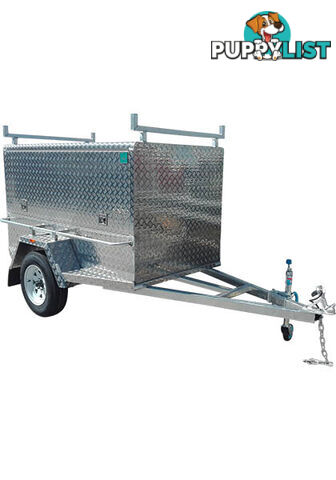 7 x 4 WT-2 ENCLOSED TRAILER ALUMINIUM BODY ON GAL CHASSIS SINGLE AXLE TARE 223 kg ATM 750 kg