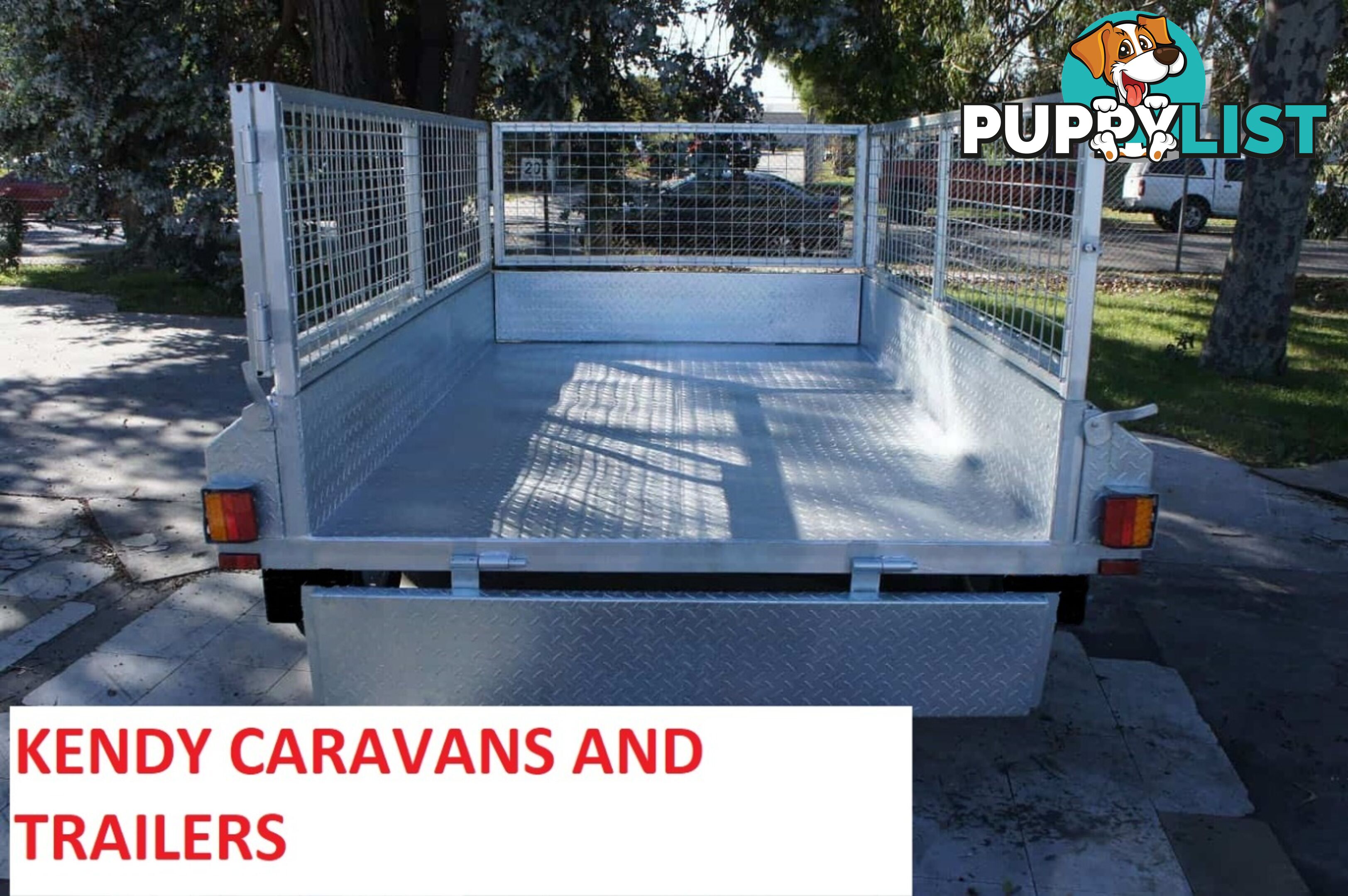 9 x 5 tandem axle (braked 3200kg) hot dipped galvanised H/duty box trailer with 600 mm cage  Feature