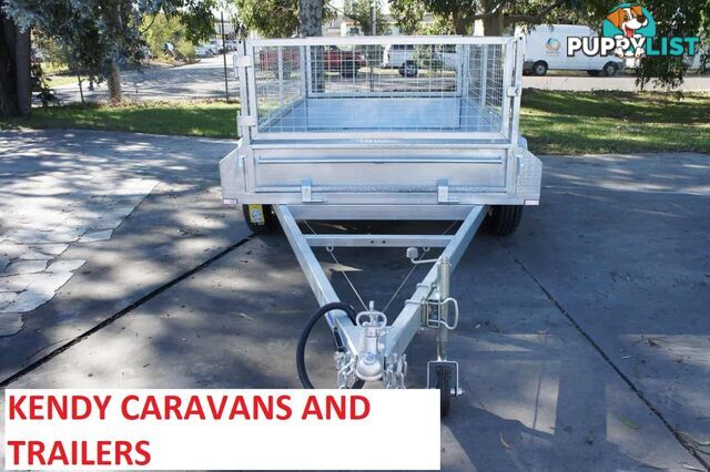 9 x 5 tandem axle (braked 3200kg) hot dipped galvanised H/duty box trailer with 600 mm cage  Feature