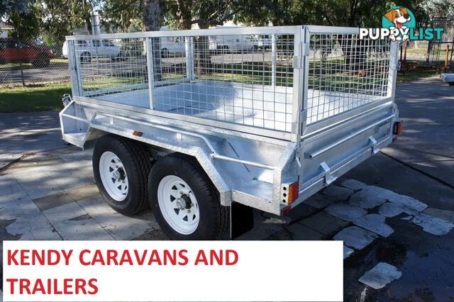 9 x 5 tandem axle (braked 3200kg) hot dipped galvanised H/duty box trailer with 600 mm cage  Feature