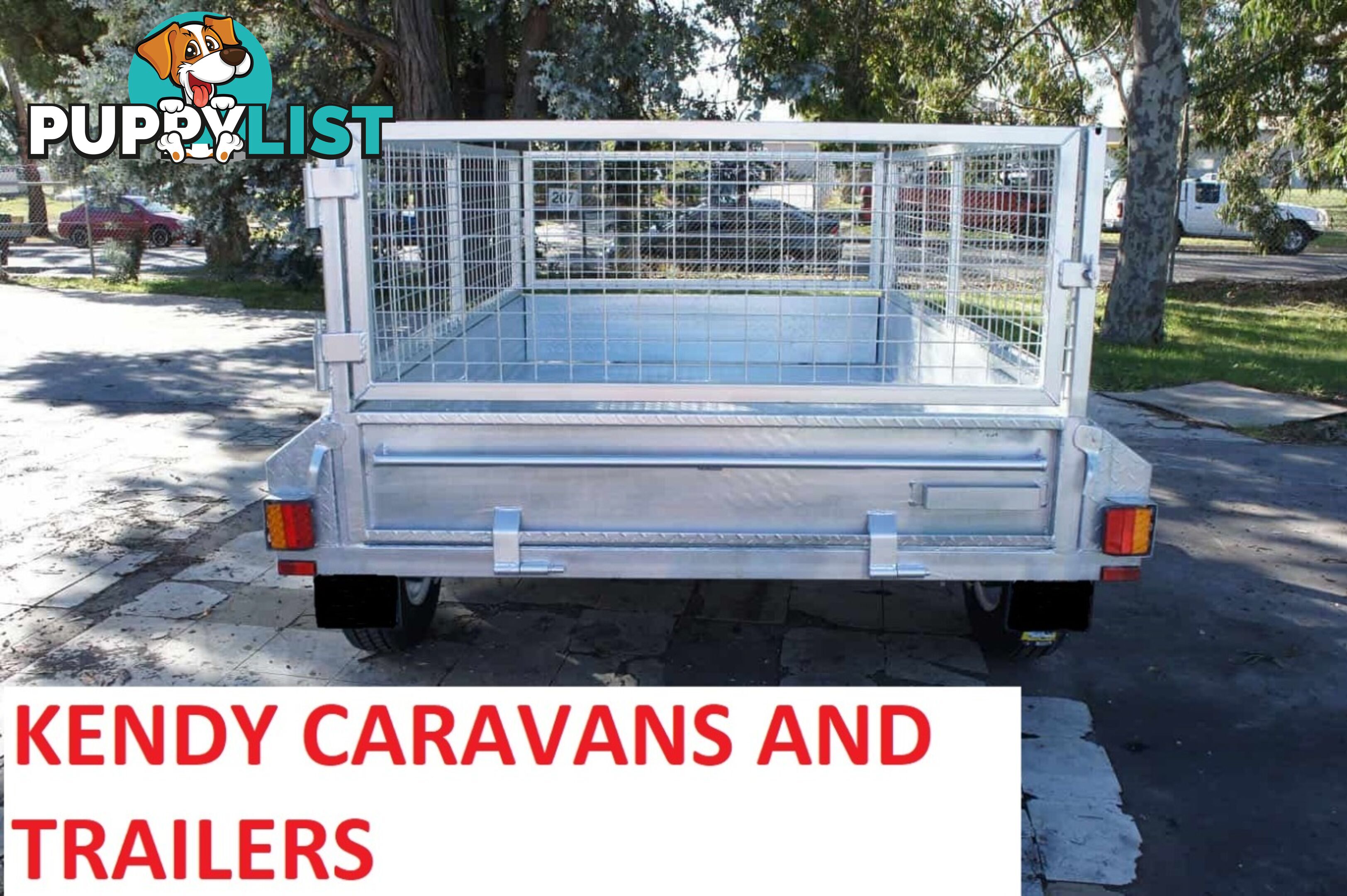 9 x 5 tandem axle (braked 3200kg) hot dipped galvanised H/duty box trailer with 600 mm cage  Feature