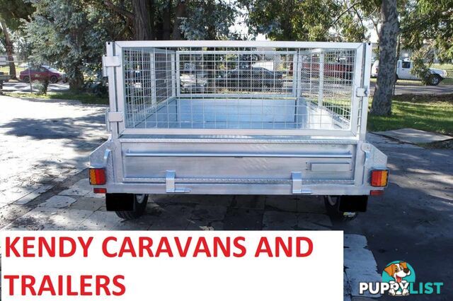 9 x 5 tandem axle (braked 3200kg) hot dipped galvanised H/duty box trailer with 600 mm cage  Feature