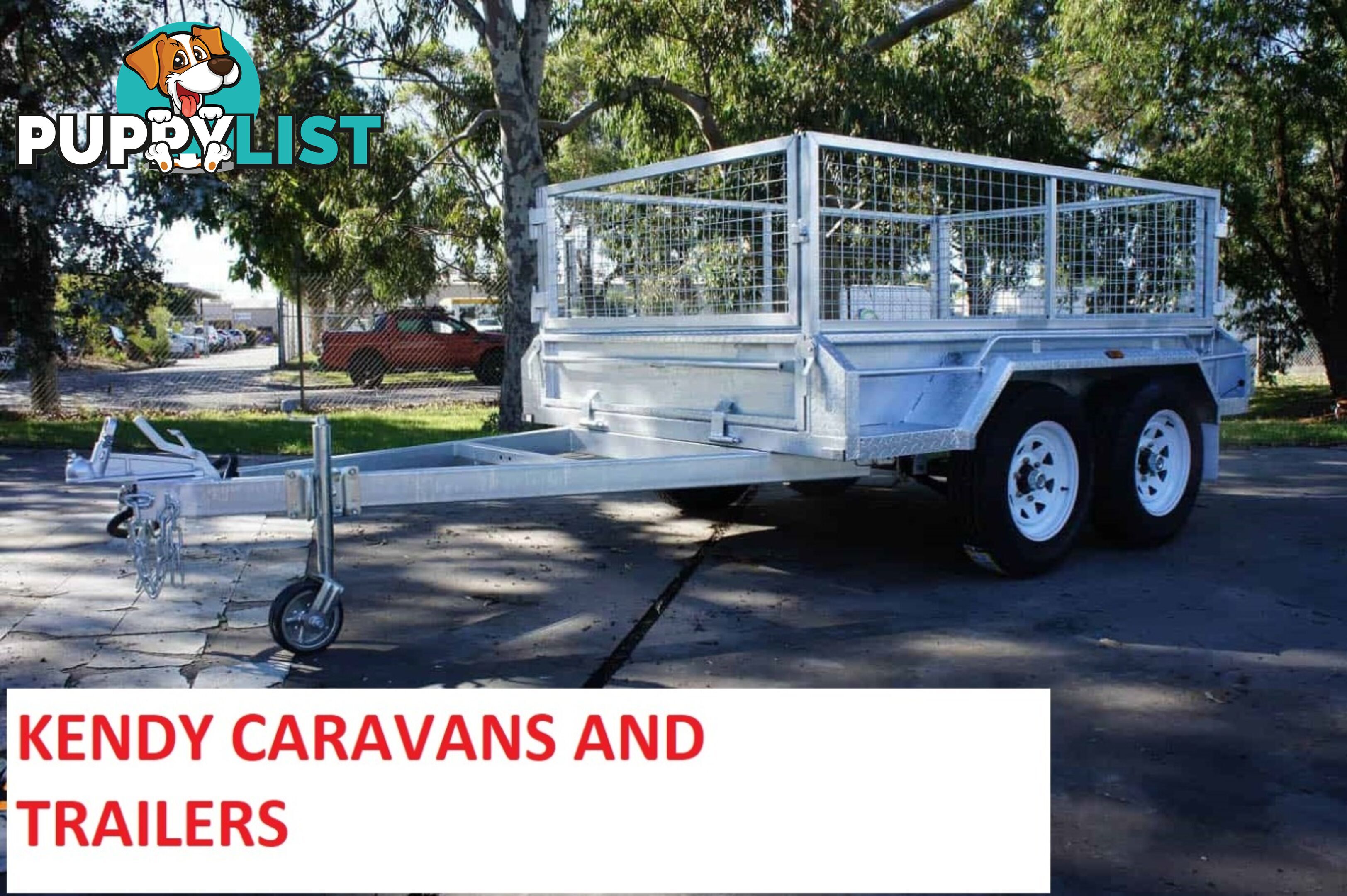 9 x 5 tandem axle (braked 3200kg) hot dipped galvanised H/duty box trailer with 600 mm cage  Feature