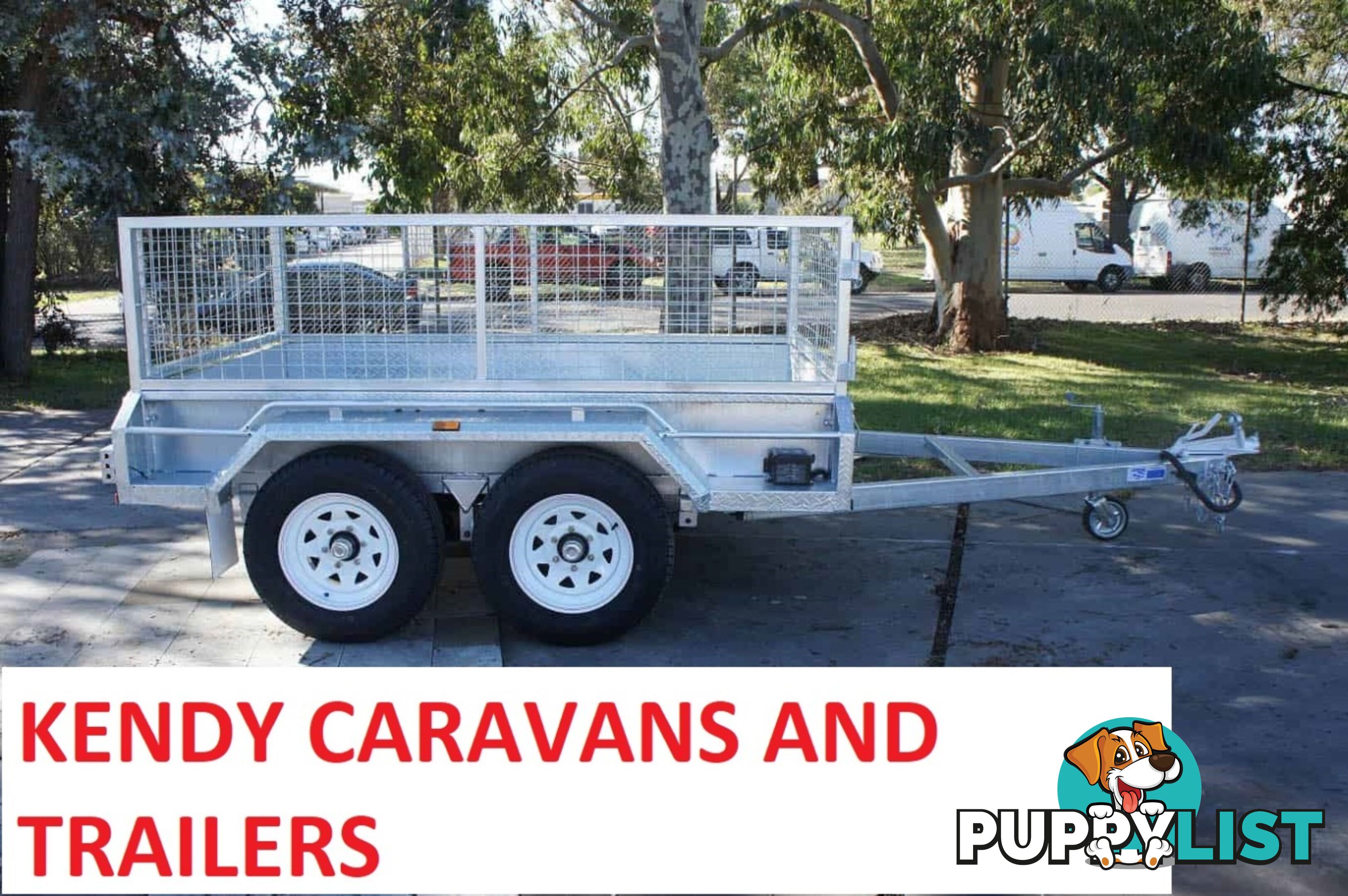 9 x 5 tandem axle (braked 3200kg) hot dipped galvanised H/duty box trailer with 600 mm cage  Feature