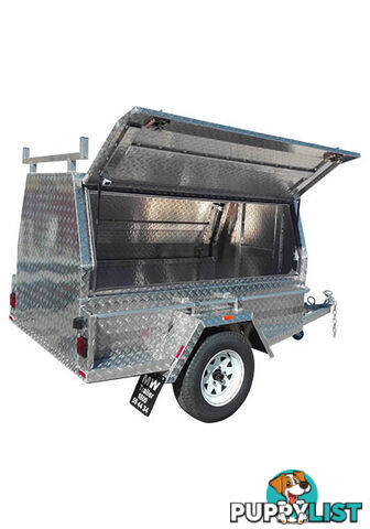 7 x 5 WT-1 ENCLOSED TRAILER ALUMINIUM BODY ON GAL CHASSIS SINGLE AXLE TARE 255 kg ATM 750 kg