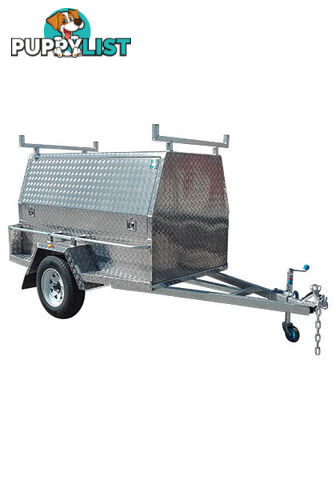 7 x 5 WT-1 ENCLOSED TRAILER ALUMINIUM BODY ON GAL CHASSIS SINGLE AXLE TARE 255 kg ATM 750 kg