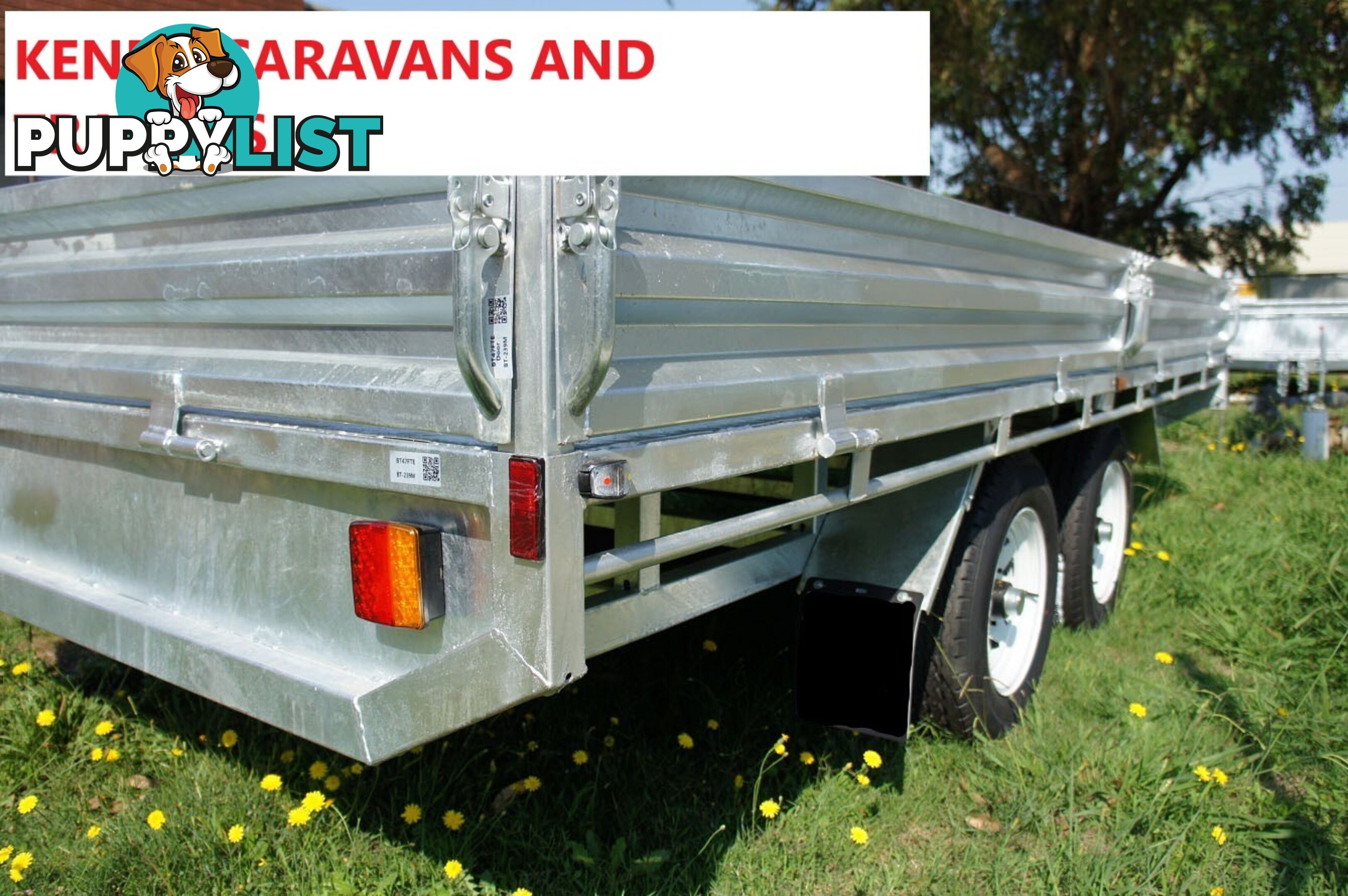 14x7 FLAT TOP TRIALER TANDEM AXLE 3500kg ATM WITH REMOVABLE SIDES 