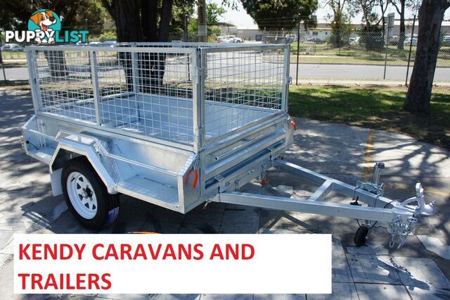 6x4 HEAVY DUTY HOT DIPPED GALVANISED SINGLE AXLE BOX TRAILER WITH 600mm CAGE 