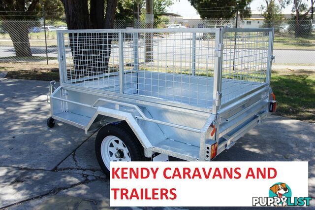 6x4 HEAVY DUTY HOT DIPPED GALVANISED SINGLE AXLE BOX TRAILER WITH 600mm CAGE 