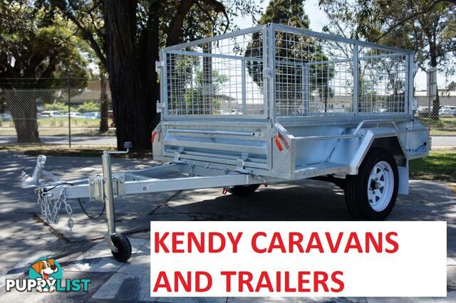 6x4 HEAVY DUTY HOT DIPPED GALVANISED SINGLE AXLE BOX TRAILER WITH 600mm CAGE 