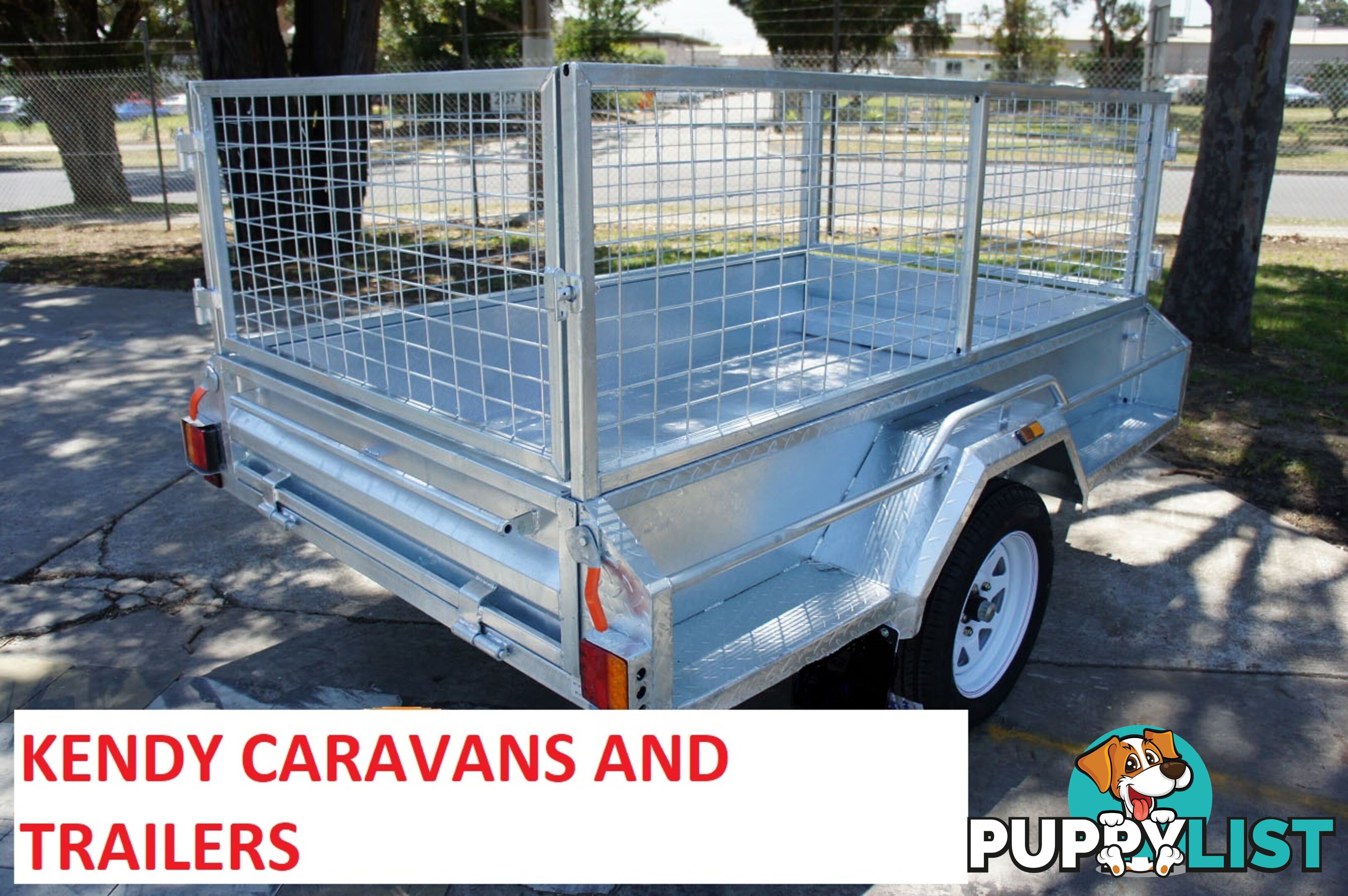 6x4 HEAVY DUTY HOT DIPPED GALVANISED SINGLE AXLE BOX TRAILER WITH 600mm CAGE 