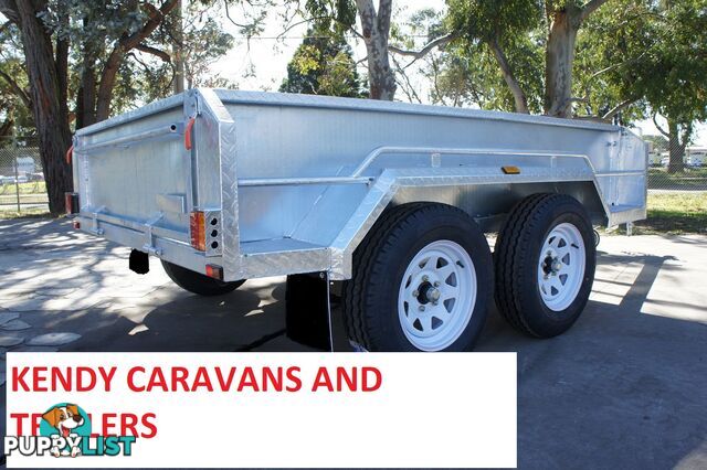 8 x 5 tandem axle (braked 3200kg) hot dipped galvanised H/duty box trailer high sided (cage not incl