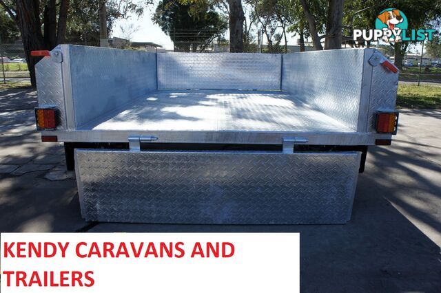 8 x 5 tandem axle (braked 3200kg) hot dipped galvanised H/duty box trailer high sided (cage not incl