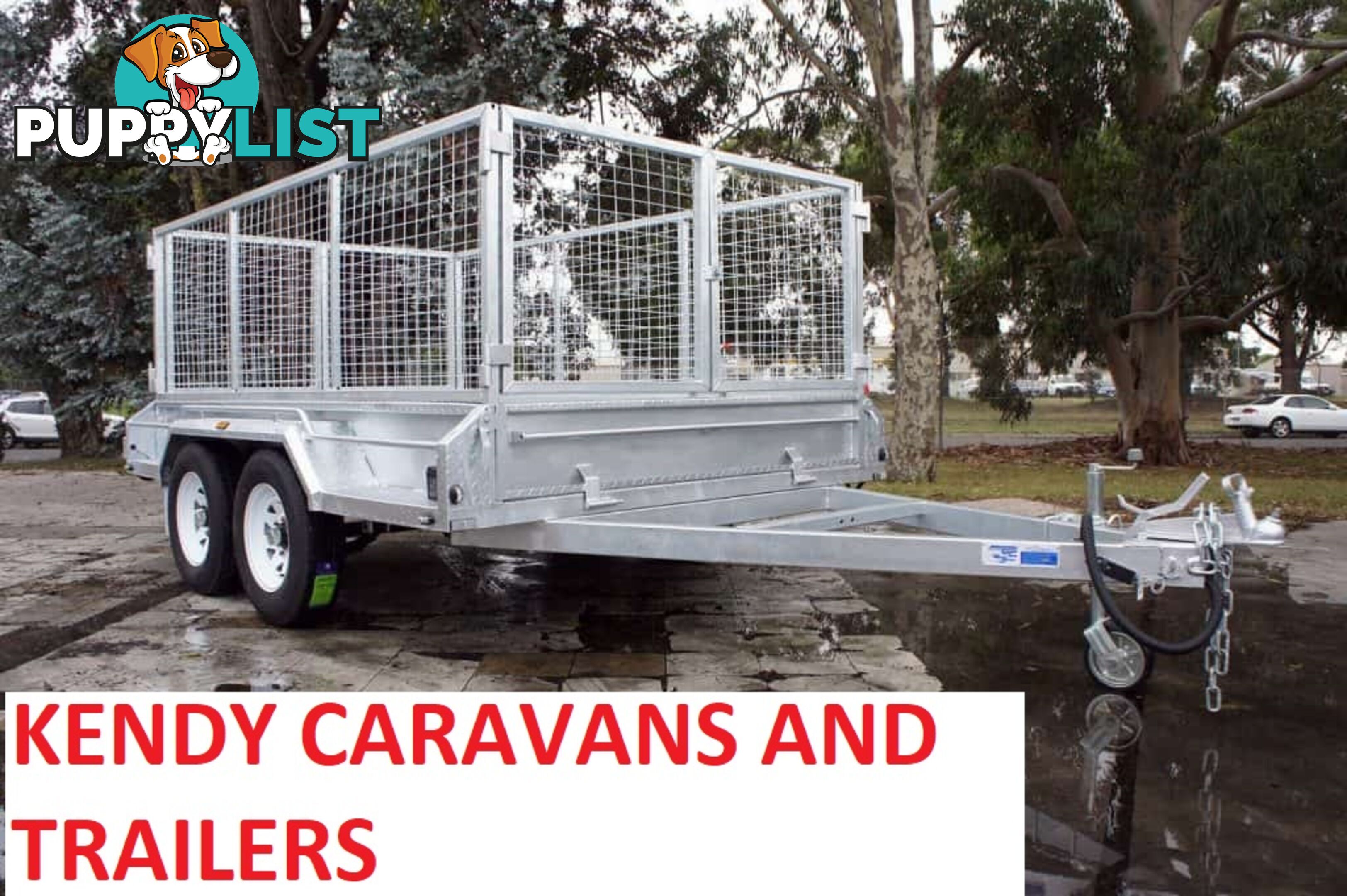 10 x 6 tandem axle (braked 3200kg) hot dipped galvanised H/duty box trailer with 900 mm cage