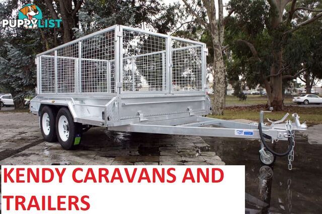 10 x 6 tandem axle (braked 3200kg) hot dipped galvanised H/duty box trailer with 900 mm cage