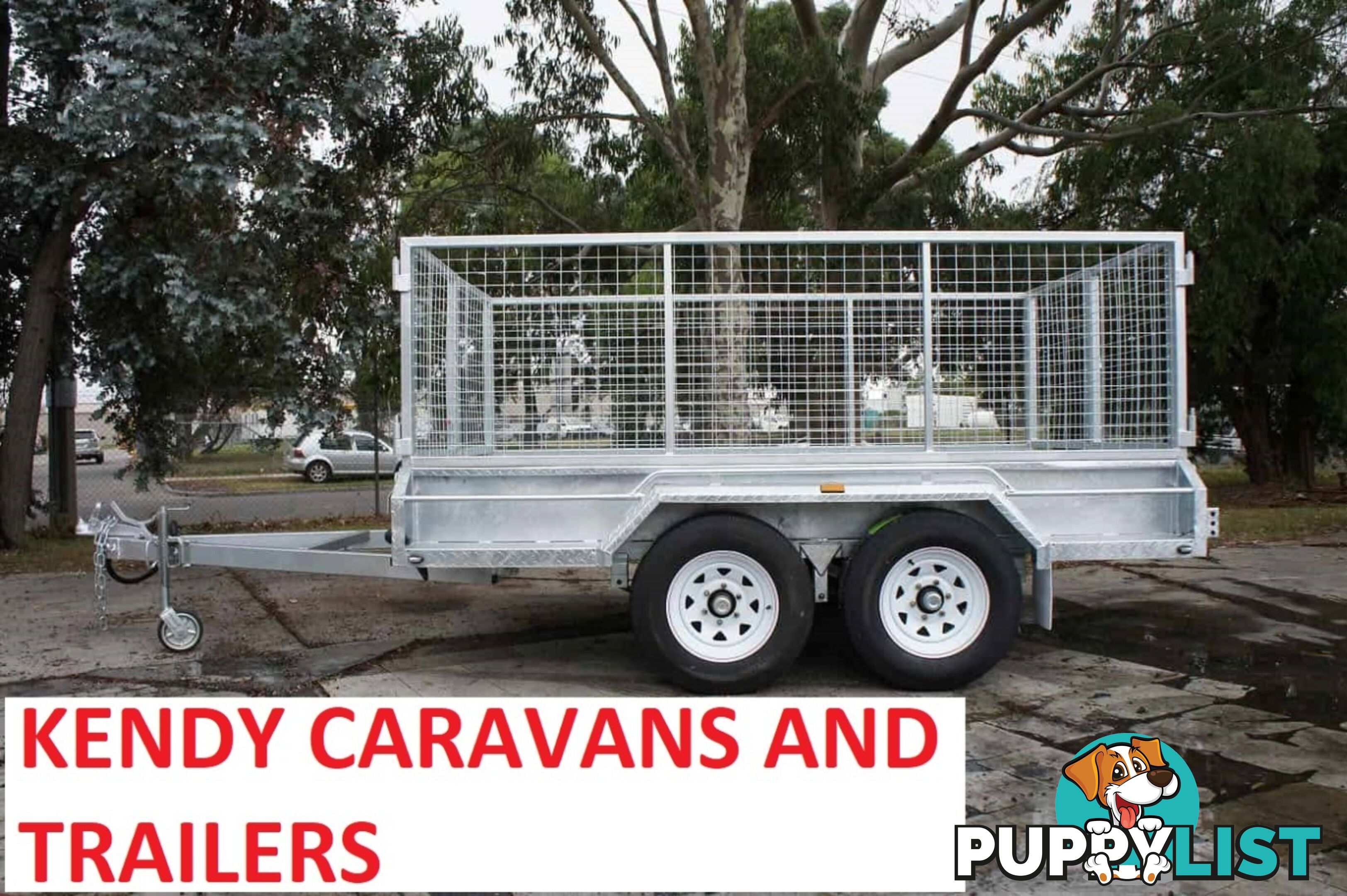 10 x 6 tandem axle (braked 3200kg) hot dipped galvanised H/duty box trailer with 900 mm cage