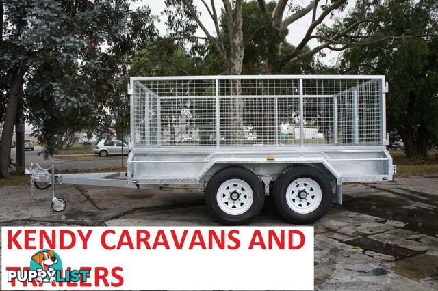 10 x 6 tandem axle (braked 3200kg) hot dipped galvanised H/duty box trailer with 900 mm cage