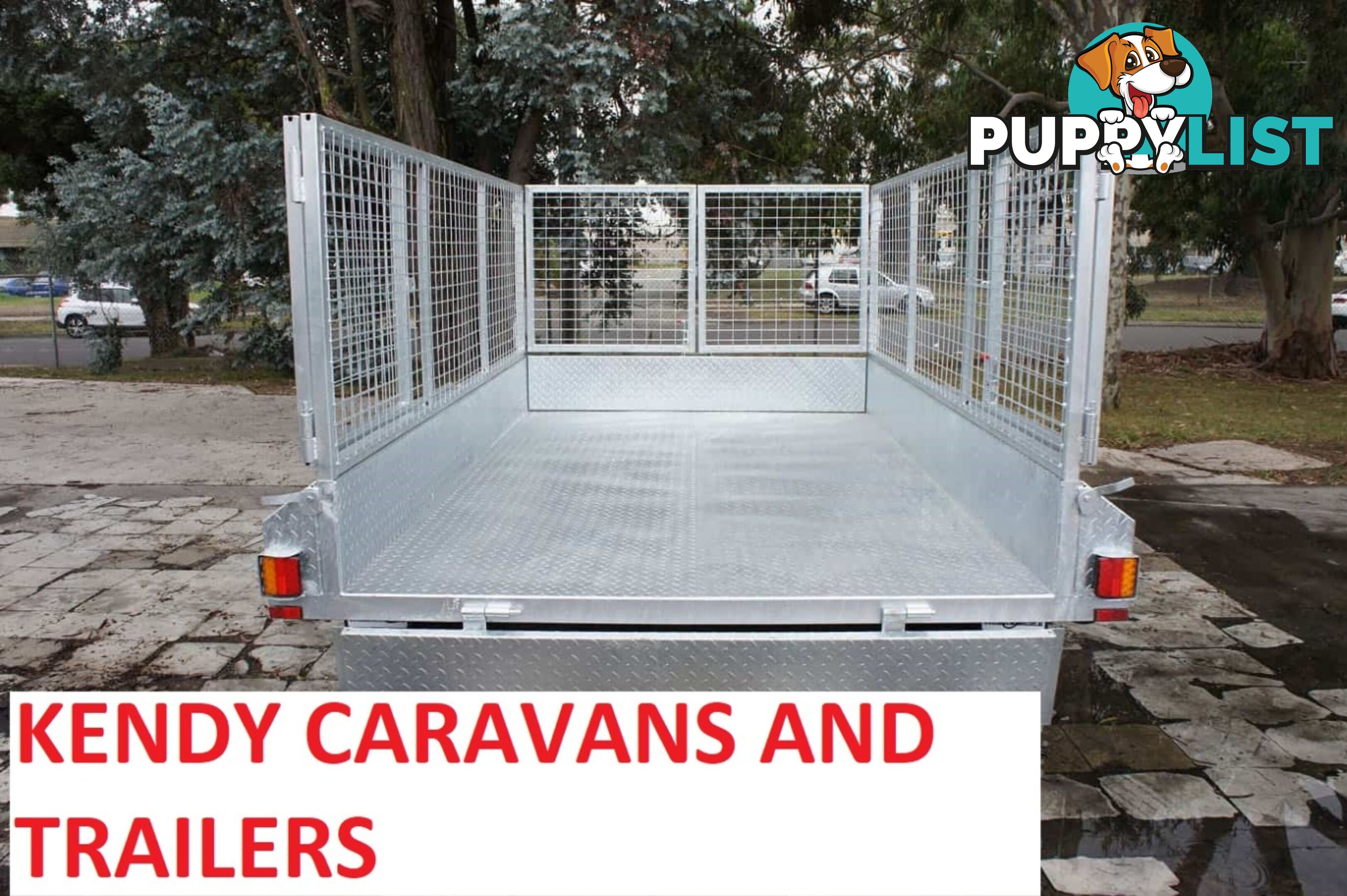 10 x 6 tandem axle (braked 3200kg) hot dipped galvanised H/duty box trailer with 900 mm cage