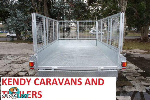 10 x 6 tandem axle (braked 3200kg) hot dipped galvanised H/duty box trailer with 900 mm cage