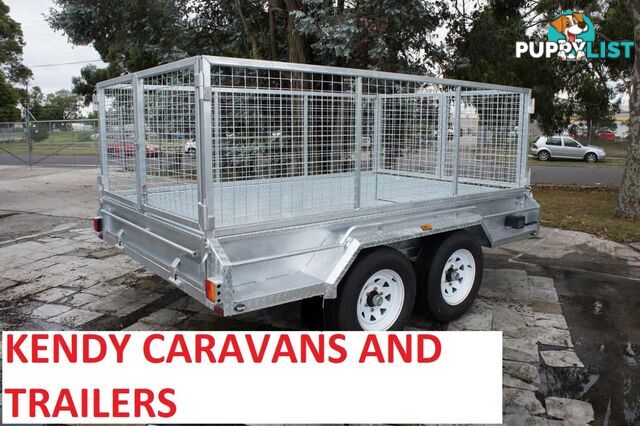 10 x 6 tandem axle (braked 3200kg) hot dipped galvanised H/duty box trailer with 900 mm cage