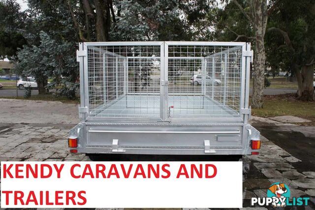 10 x 6 tandem axle (braked 3200kg) hot dipped galvanised H/duty box trailer with 900 mm cage