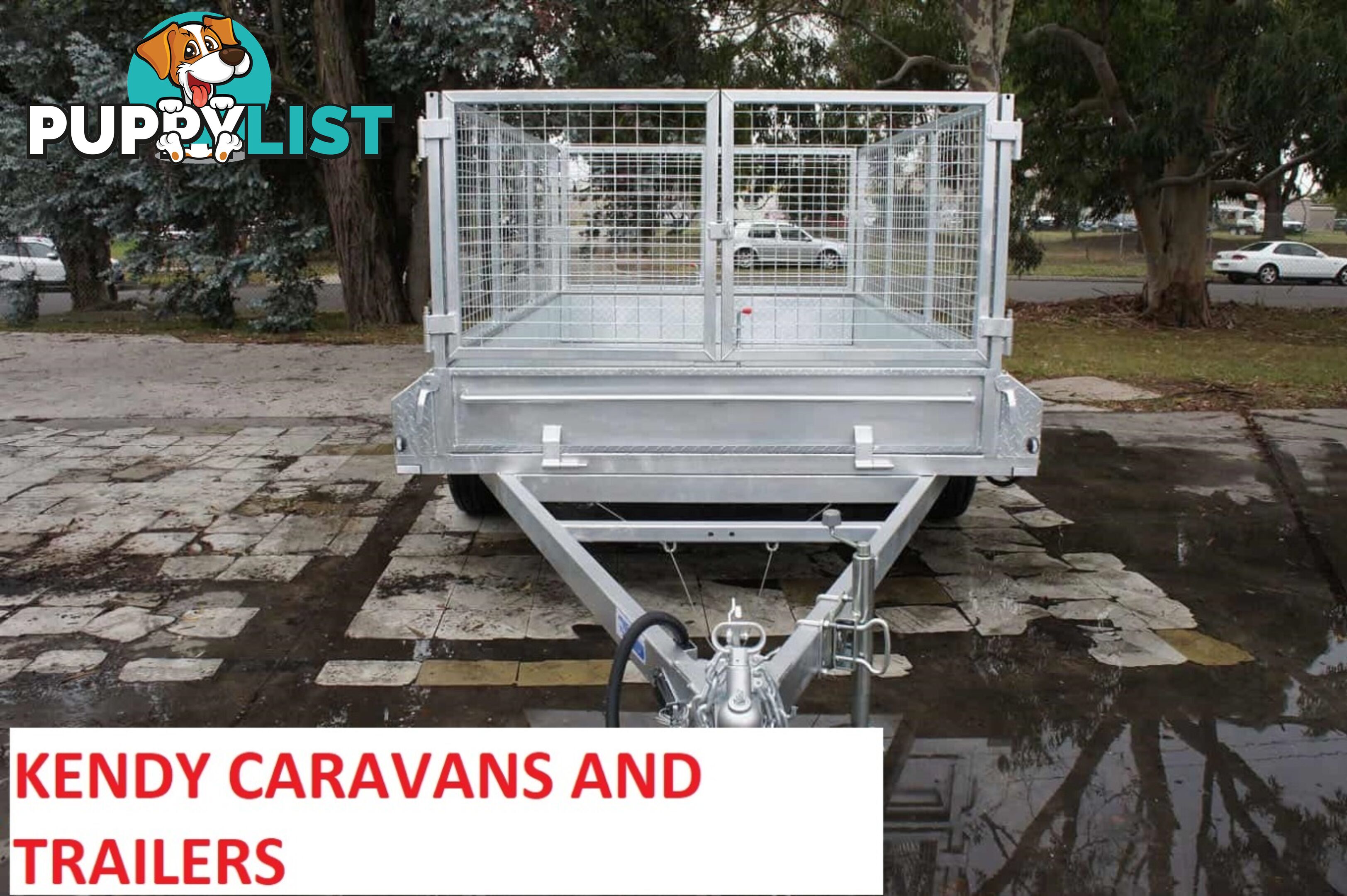 10 x 6 tandem axle (braked 3200kg) hot dipped galvanised H/duty box trailer with 900 mm cage