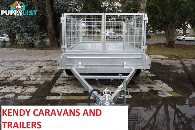 10 x 6 tandem axle (braked 3200kg) hot dipped galvanised H/duty box trailer with 900 mm cage