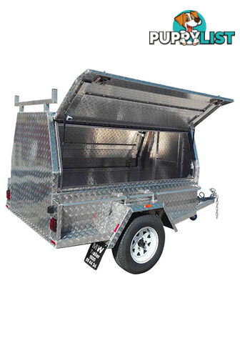 8 x 5 WT-1 ENCLOSED TRAILER ALUMINIUM BODY ON GAL CHASSIS SINGLE AXLE TARE 267 kg ATM 750 kg