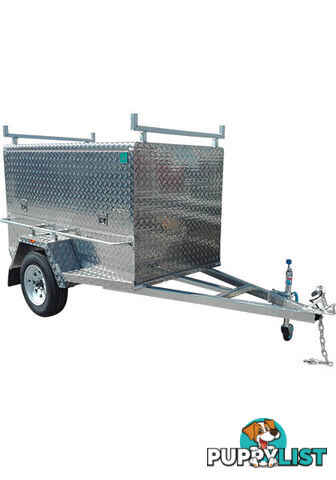 7 x 5 WT-2 ENCLOSED TRAILER ALUMINIUM BODY ON GAL CHASSIS SINGLE AXLE TARE 255 kg ATM 750 kg