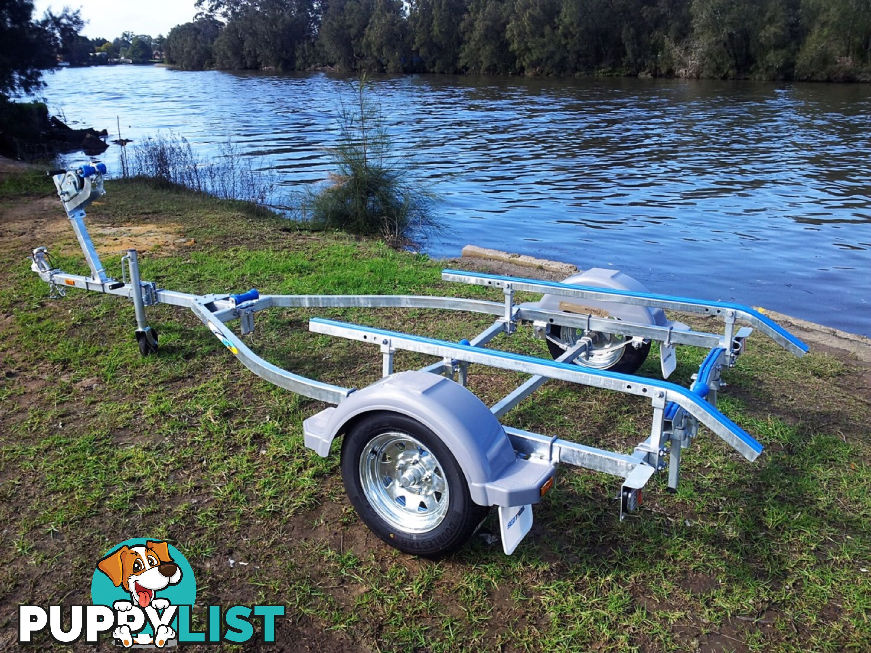 GAL BOAT TRAILER TO SUIT UP TO 5.0 mt ALUMINIUM HULL TARE 220 kg ATM 749 kg