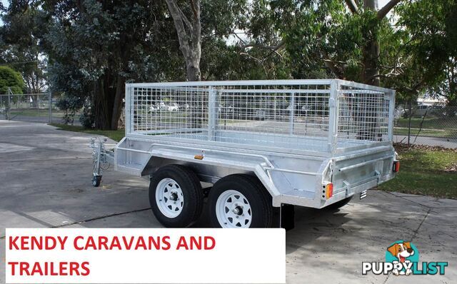 New Heavy Duty 8 x 5 Tandem Axle Braked with Cage galvanised box trailer 