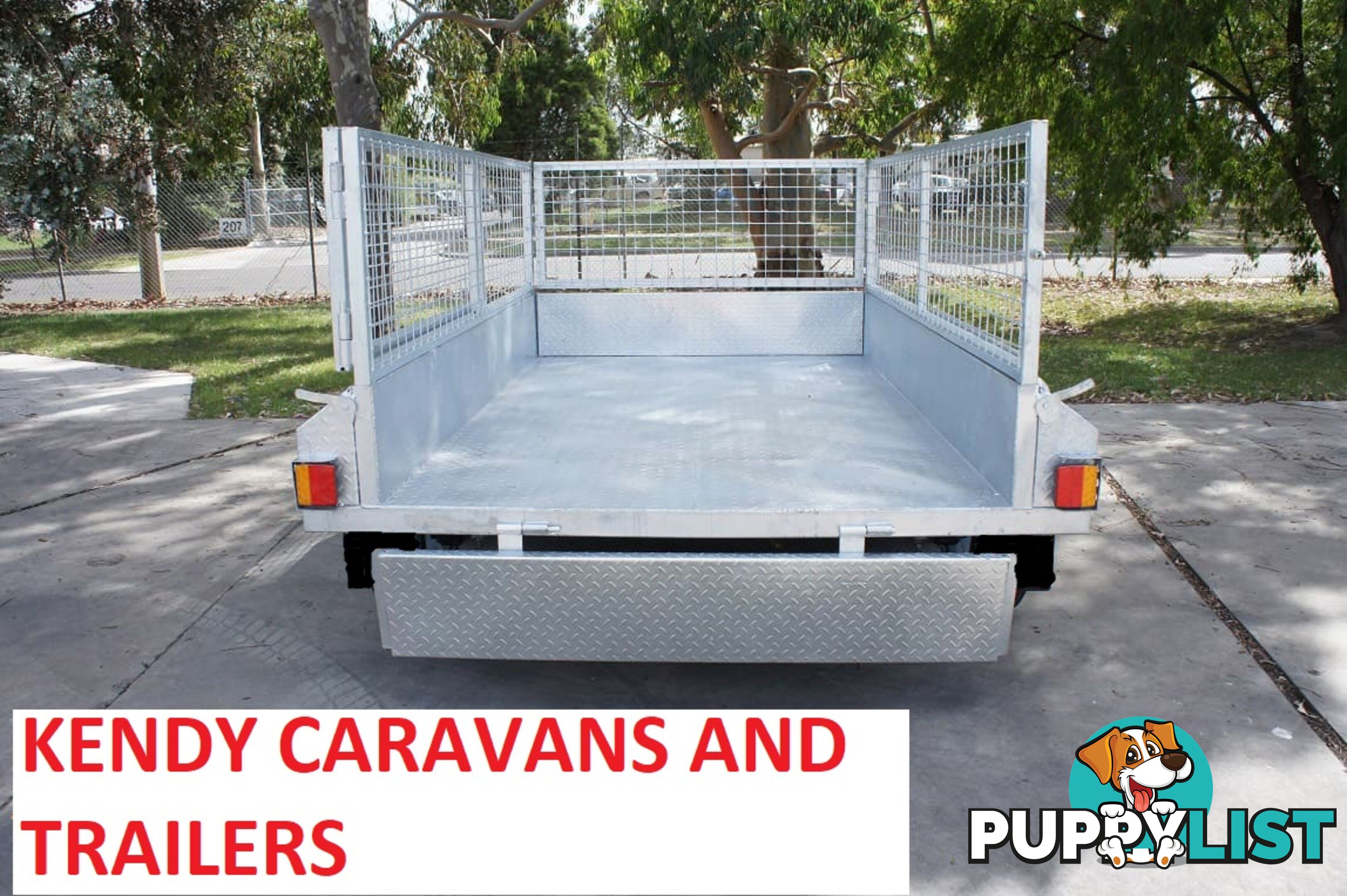 New Heavy Duty 8 x 5 Tandem Axle Braked with Cage galvanised box trailer 