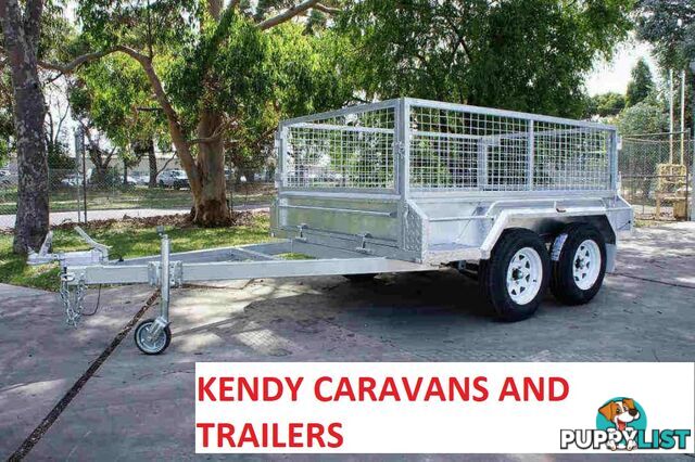 New Heavy Duty 8 x 5 Tandem Axle Braked with Cage galvanised box trailer 