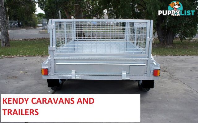 New Heavy Duty 8 x 5 Tandem Axle Braked with Cage galvanised box trailer 