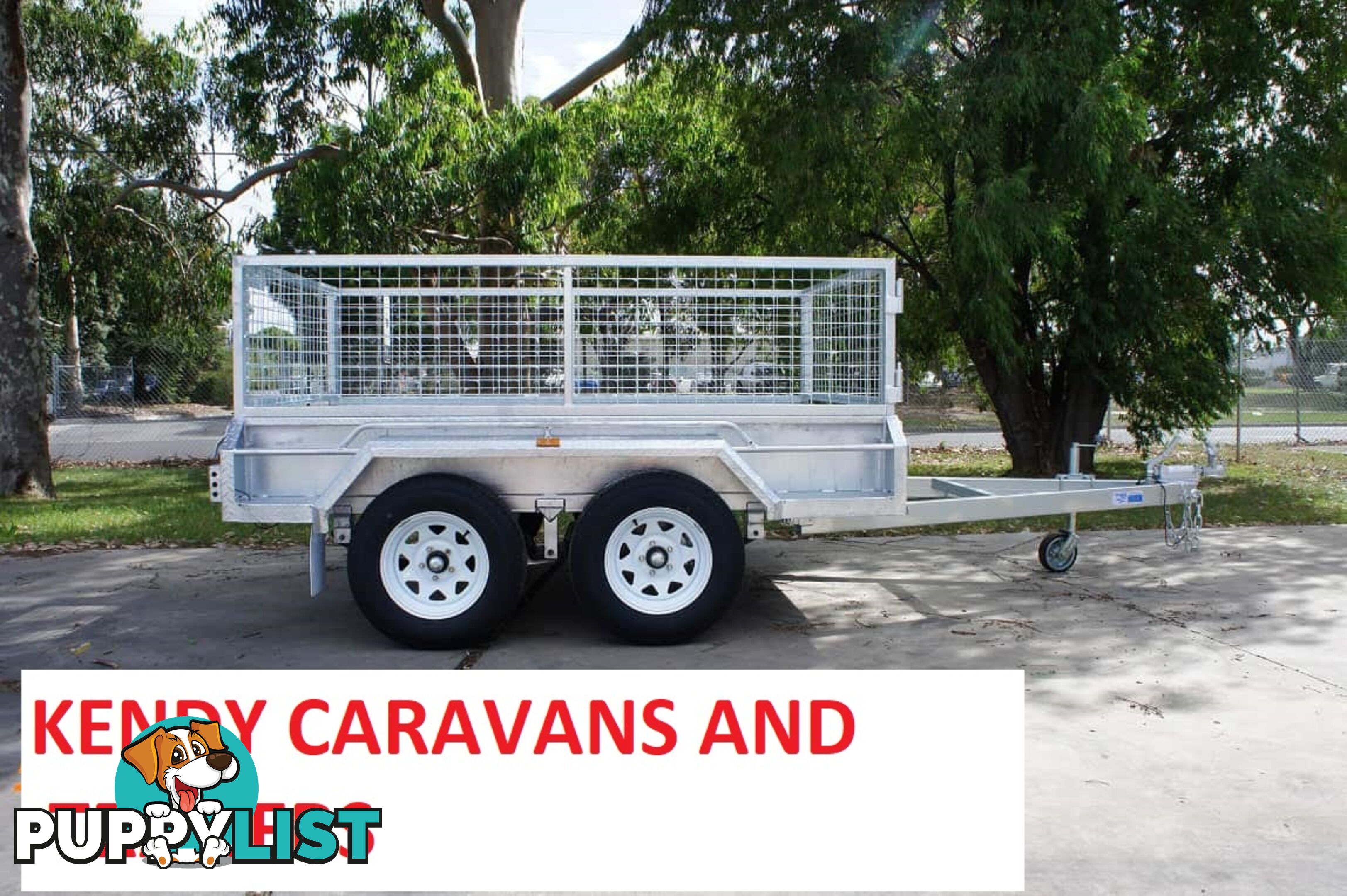 New Heavy Duty 8 x 5 Tandem Axle Braked with Cage galvanised box trailer 